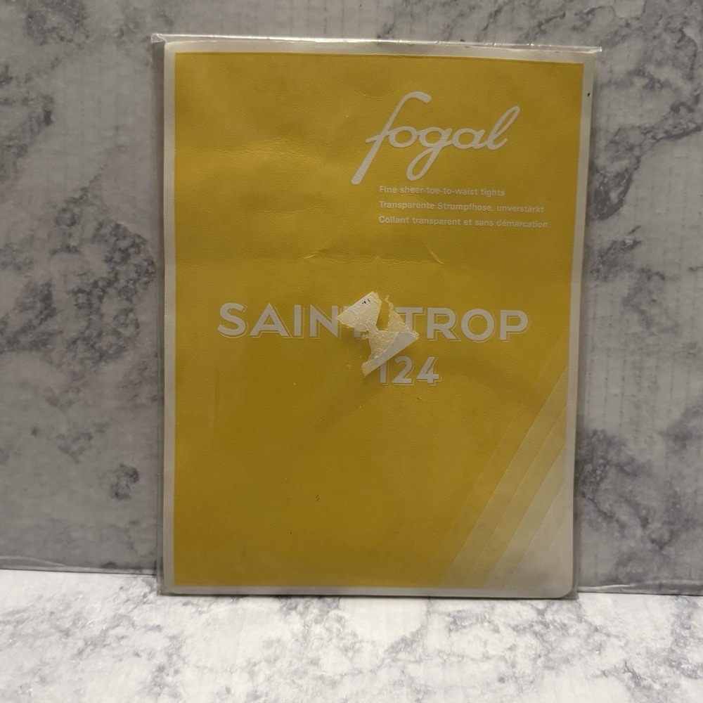 Fogal 124 Saint Trop Pantyhose Size Large CALVADOS Tan Brown Tights